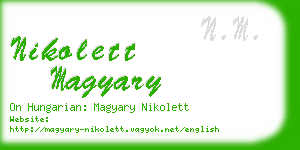 nikolett magyary business card